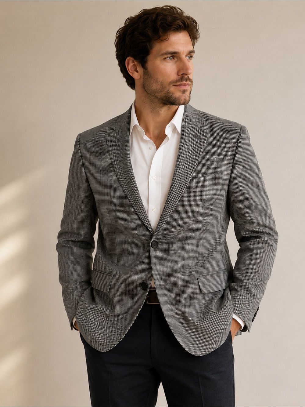 Tommy Hilfiger Houndstooth Sport Coat | Classic Tailored Blazer · 44R